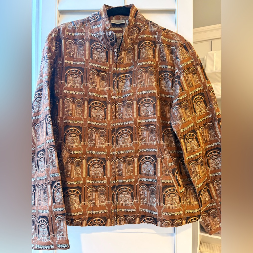 Chico's Multicolor Pure Silk Boxy Scandi Girl Jacket